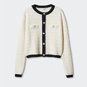 MANGO Pocket tweed cardigan